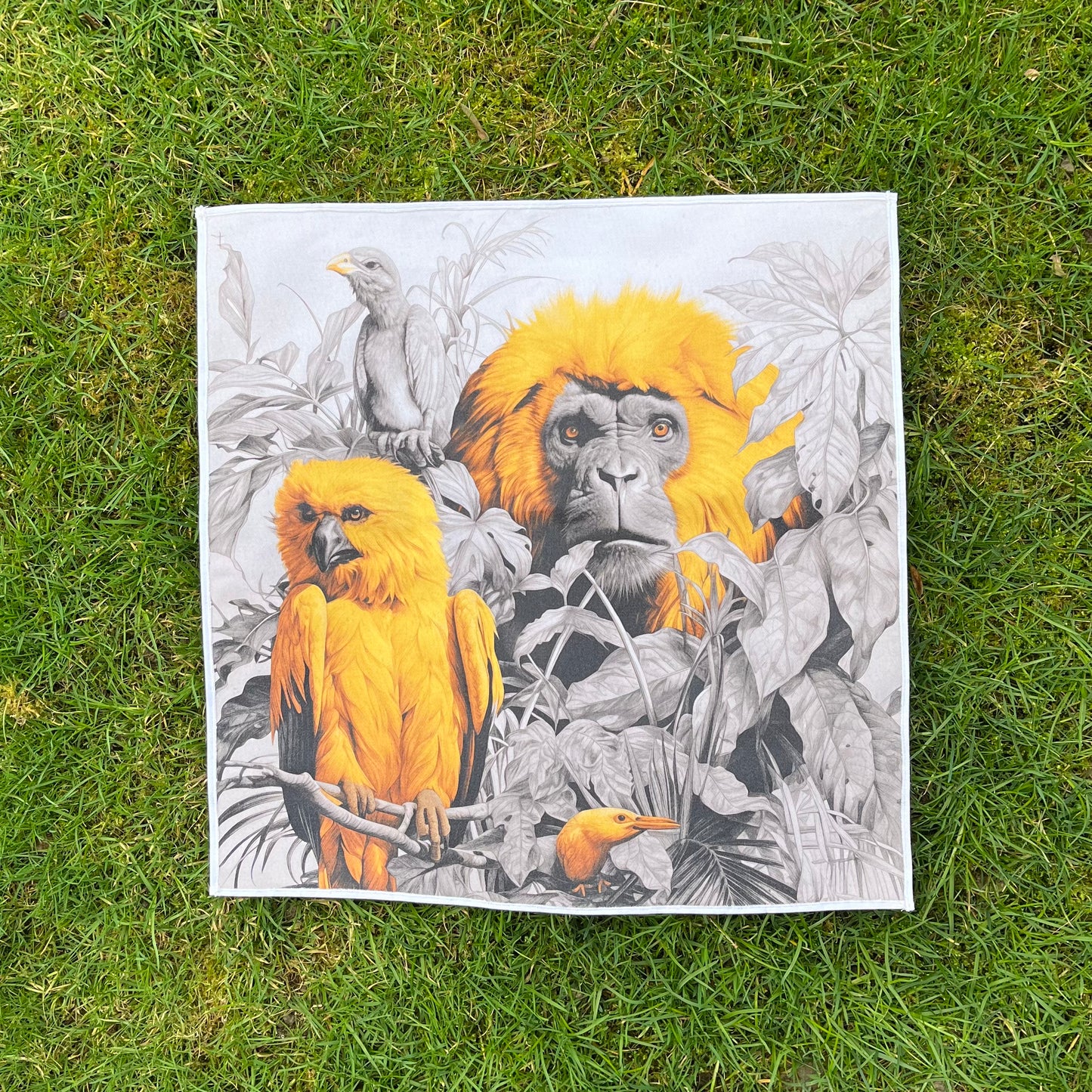 Yellow Orangutan Silk Scarf