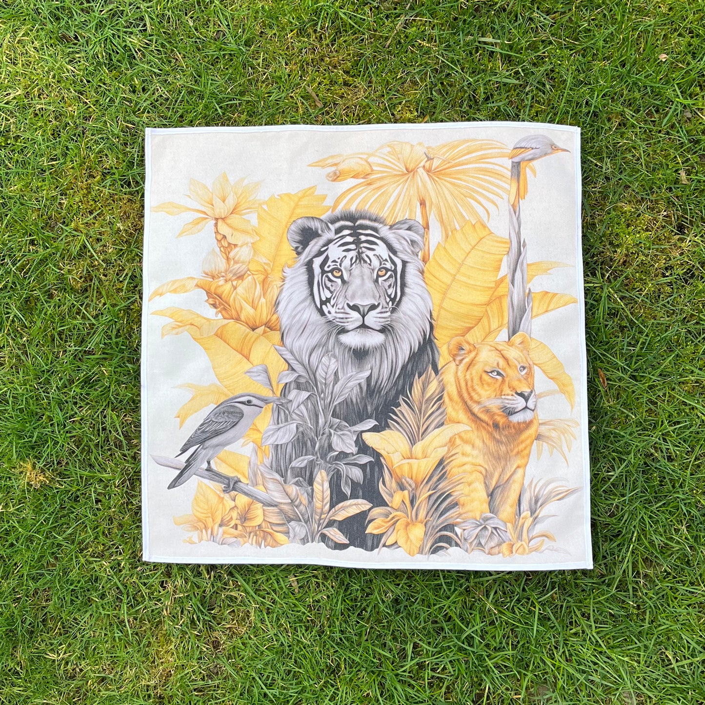 Yellow Jungle Silk Scarf