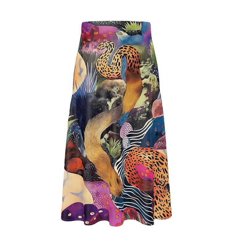 Silk Midi Skirt - Fox