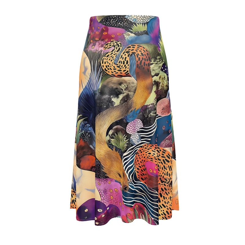 Silk Midi Skirt - Fox