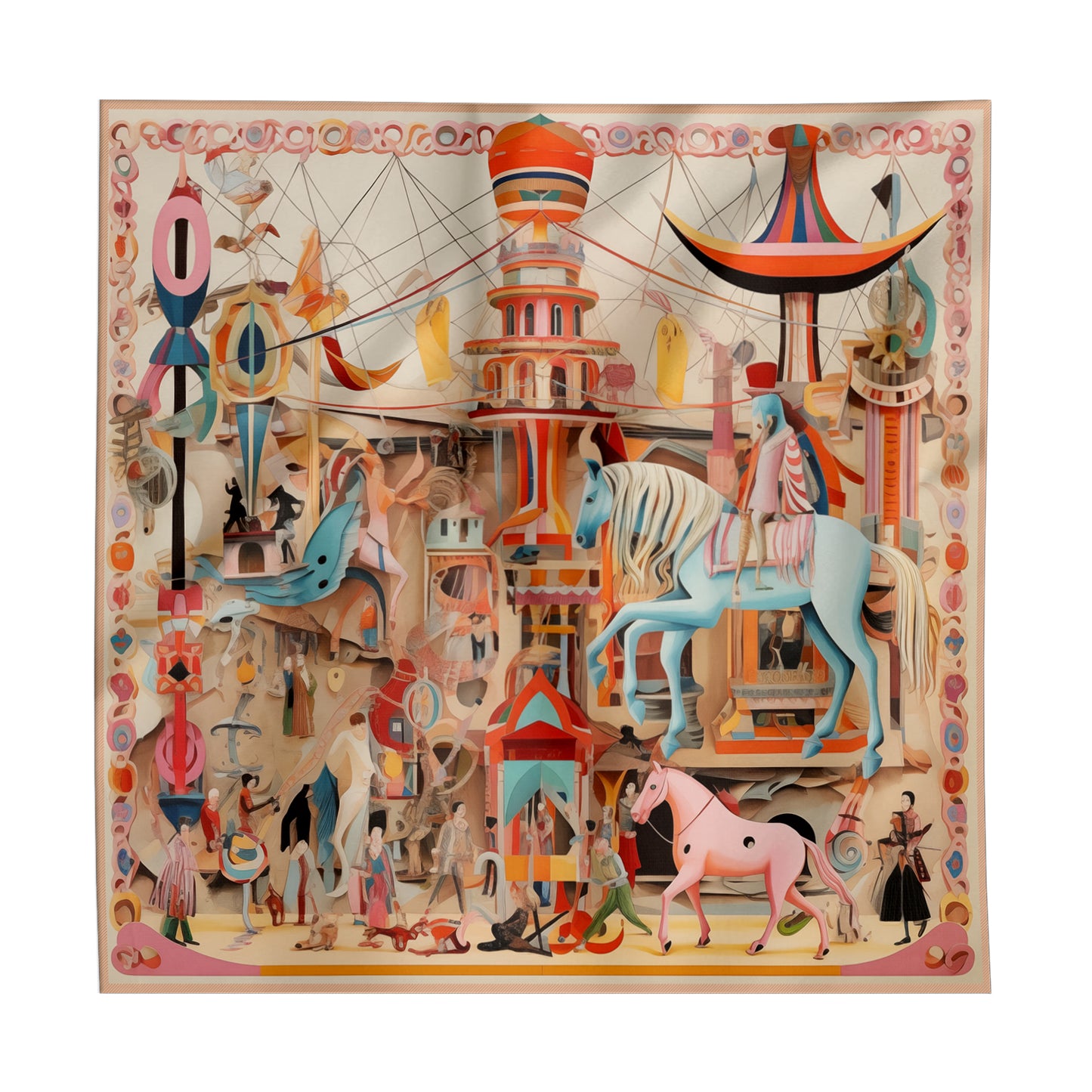 Pink Circus Silk Scarf