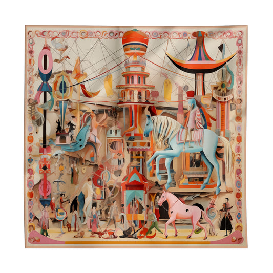 Pink Circus Silk Scarf