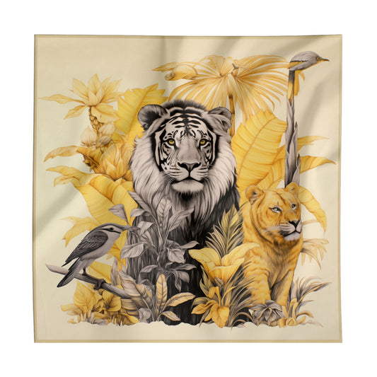 Yellow Jungle Silk Scarf