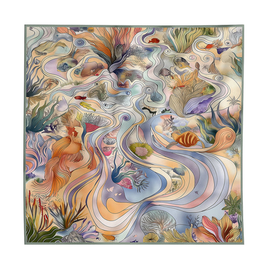 Pastel Waves Silk Scarf